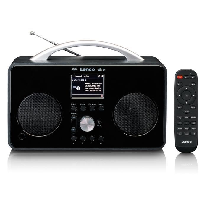 Radio FM / Internet / DAB+ avec Bluetooth Lenco PIR-645BK Noir-Argent