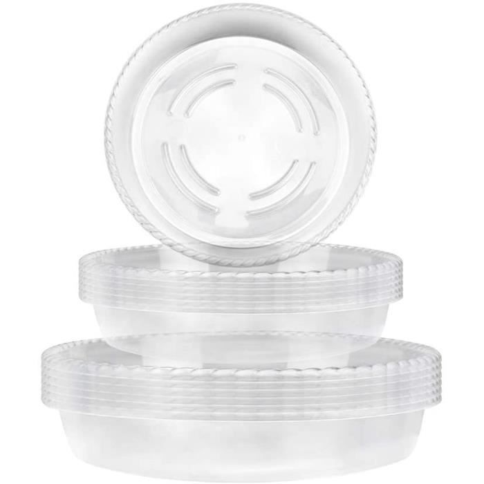 Lot De 5 Soucoupes Pour Plantes - Rondes, Plastique Noir, Pour Intérieur Et Extérieur, Protection Surfaces