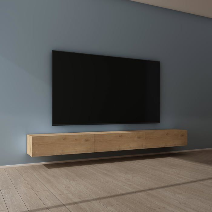 Mai & Mai Meuble TV Suspendue Armoire avec Soft-Close Table TV pour le Salon Marron Clair 300x40 2x30 cm TC002 Mai & Mai Meuble TV Suspendue Armoire avec Soft-Close Table TV pour le Salon Marron Clair 300x40 2x30 cm TC002