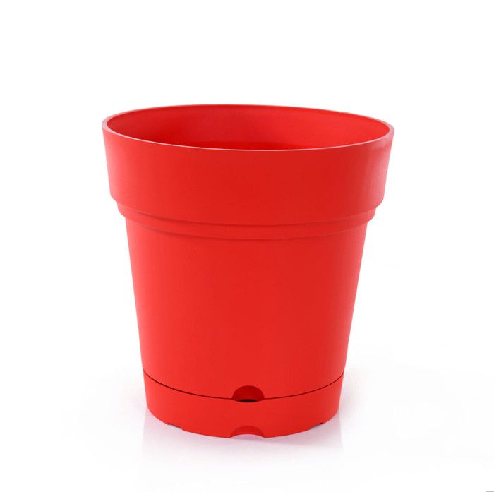 Pots Prelevements Rouges Mintra Pot de Jardin Rond - 21.5cm - Couleur Rouge - Cdiscount Maison