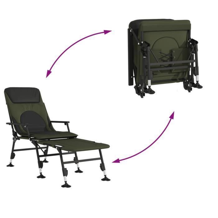 Chaise Pêche à La Carpe NECO Professionnelle Pliante | Dossier Inclinable, Pieds Réglables | Charge Max 130 Kg - 4