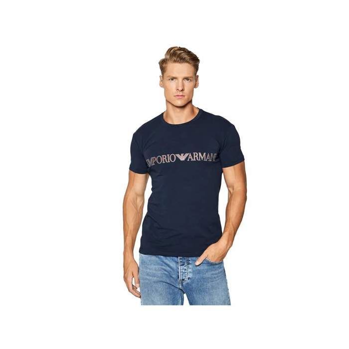 T shirt - Emporio Armani - Homme - Eagle - Bleu - Synthétique