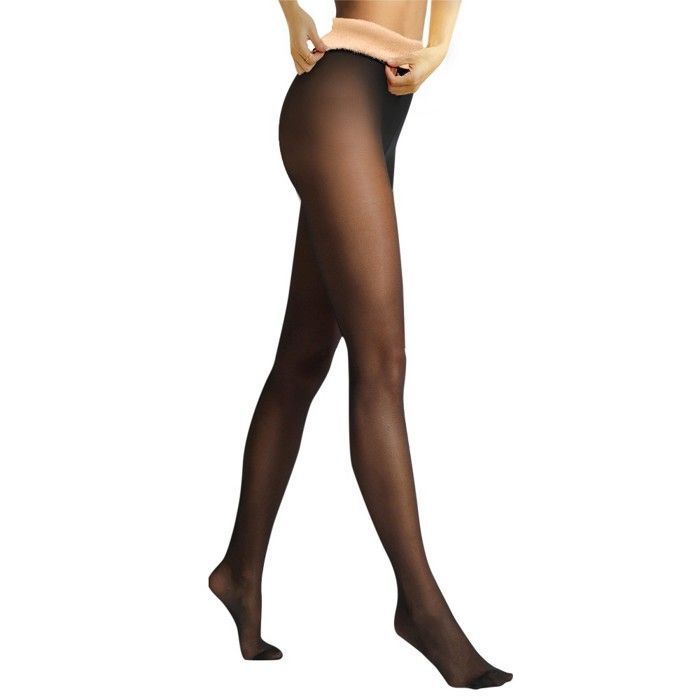 Collant noir fourré polaire chaud effet transparent MyILLUSION