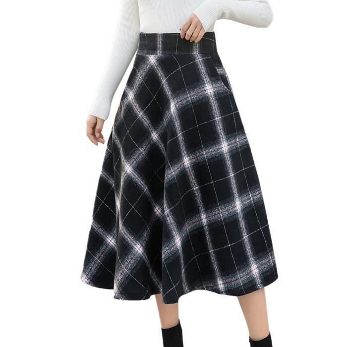 jupe longue carreaux femme