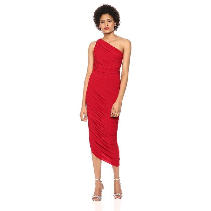 Robe AIWHZ robe Diana Taille34 Rouge Cdiscount PrêtàPorter