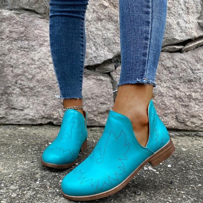 chaussures cuir vert femme