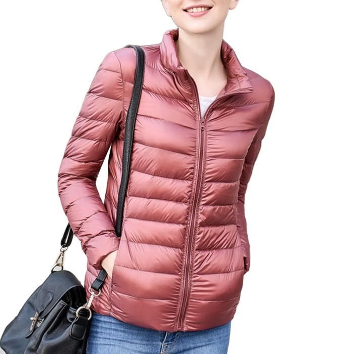 Doudoune Légère Femme Avec Capuche – Nylon, Remplissage Duvet, Pliable Dans Sa Poche, Pour Randonnée Et Ville