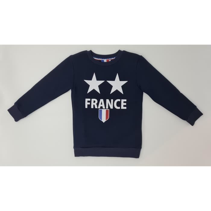 Sweat Pull Enfant France 2 étoiles Numéro 10 Football Equipe de France  (taille 4-14 ans) bleu - Cdiscount Prêt-à-Porter