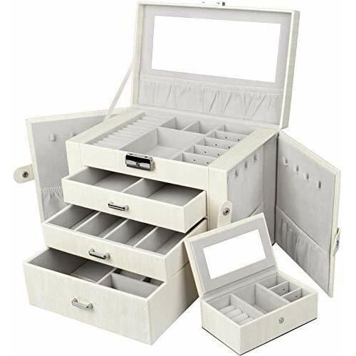 Boîte à Bijoux 3 Tiroirs Yorbay - Verrouillable Avec Miroir