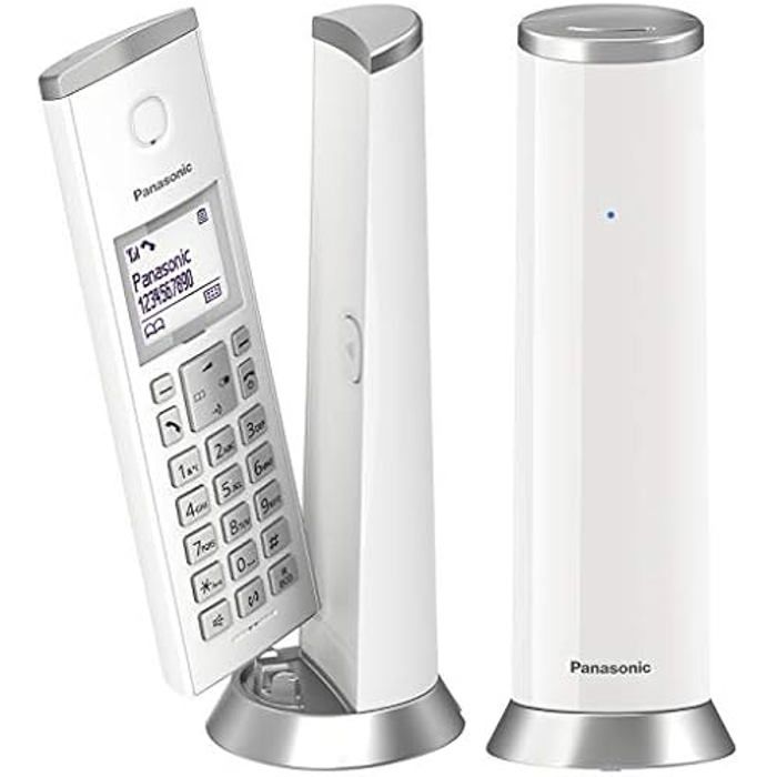 Panasonic Téléphone DECT sans fil KX TGK212JTW avec rétroéclairage LCD 1 5 pouce sonneries blanches appels indésirables Eco et - vue 5