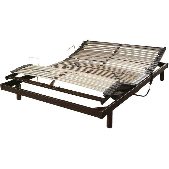 Sommier relaxation électrique - PROMO MATELAS - S50 mono - 39 lattes multiplis - Télécommande filaire