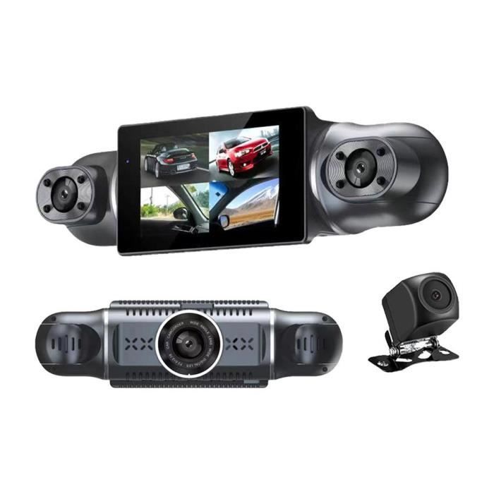 PRUMYA Caméra de voiture wifi 4K FHD 4 canaux 170° angle 1080P 3'' IPS Vision nocturne, boîte noire vidéo enregistreur pour voiture