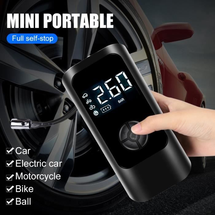 Mini compresseur d'air portatif pour la voiture, pompe de gonflage de pneu  électrique - Cdiscount Auto