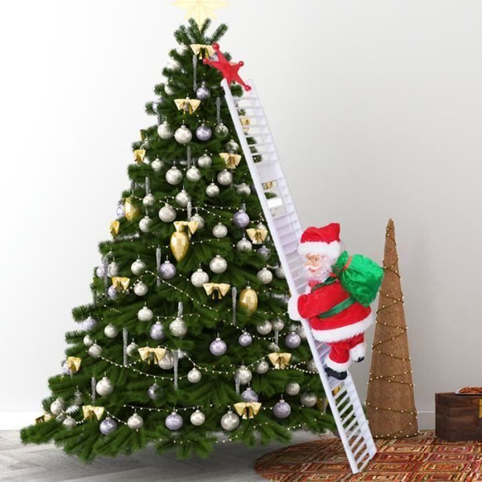 Père Noël sur échelle - Jour de Fête - Traditionnel - Thèmes de Noël
