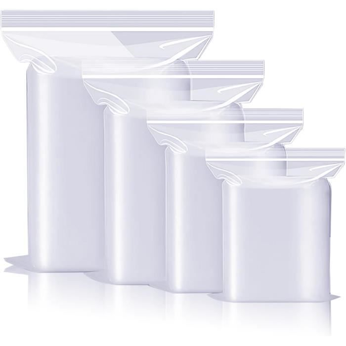 UOCAI 400 Pièces Petit Sachet Zip Plastique Pochette Zip en 4 Tailles, Sachet Transparent Refermable pour Aliments, Bijoux UOCAI 400 Pièces Petit Sachet Zip Plastique Pochette Zip en 4 Tailles, Sachet Transparent Refermable pour Aliments, Bijoux