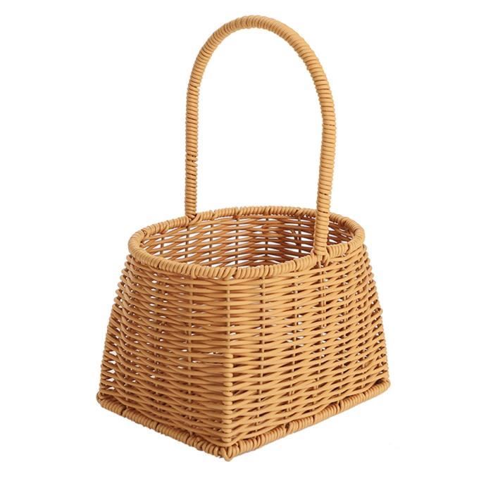 Grand Panier à Vélo Osier Nantucket - Tressé Avec Anses - Marron