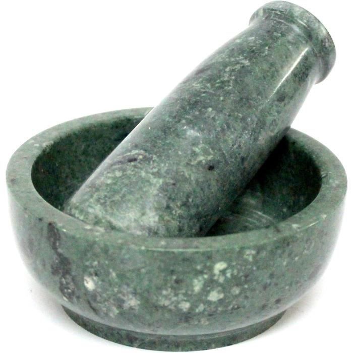 KLEO Mortier Et Pilon En Pierre Naturelle 12,7 Cm - Moulin Épices Vert