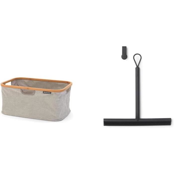 Panier à Linge Pliable Tissu Bambou Gris Clair Pliable 43 Litres