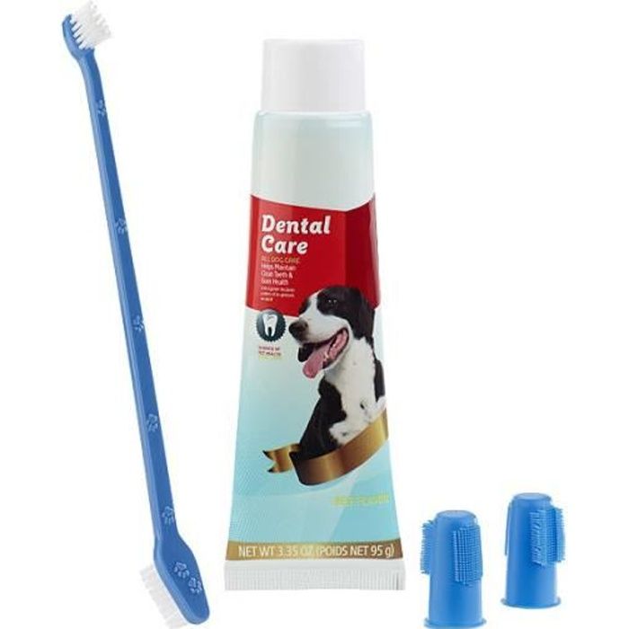 Kit d'hygiène dentaire canine : brosses et dentifrice