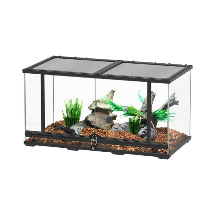 Comparer les prix de Terrarium reptile 88x45x45 - Terratlantis Noir