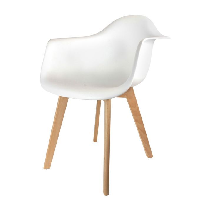 The Home Deco Factory - Fauteuil scandinave enfant - H. 54 cm - Blanc