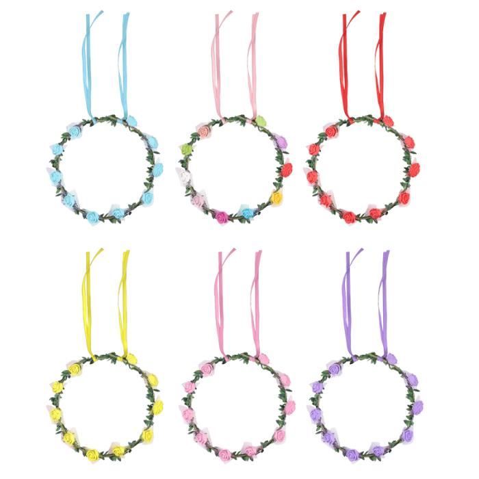 Couronne de Fleurs blanches Lumineuse (LED Multicolore) : Serre-têtes