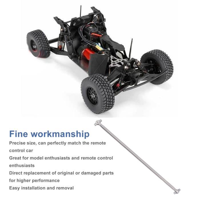 BONKZEBU Arbre de Transmission Central RC argenté, Remplacement d'arbre de Transmission Central en Acier pour Voiture AXIAL SCX24 1/24 69-93mm