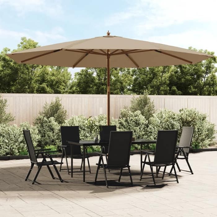 vidaXL Parasol de jardin Mât en bois