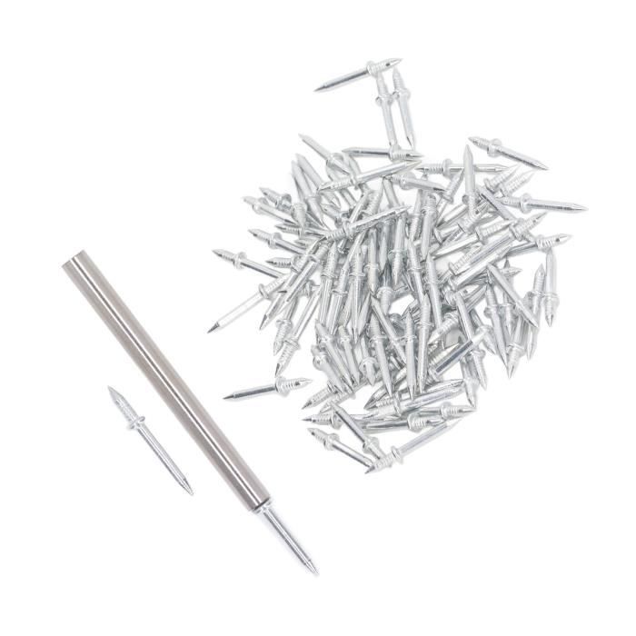 500 Clous Sans Couture Pour Plinthe - Double Tête Avec 5 Manches, Argent, Lot économique Pour Bricolage