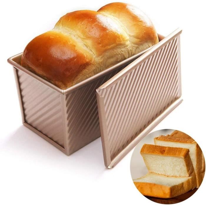 moule à pain avec couvercle antiadhésif-azwix-plat de cuisson en acier au carbone avec évent inférieur, adapté au pain, aux gâteaux