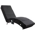 Méridienne London Chaise longue d’intérieur avec fonction de massage chauffage Fauteuil relax salon anthracite-1