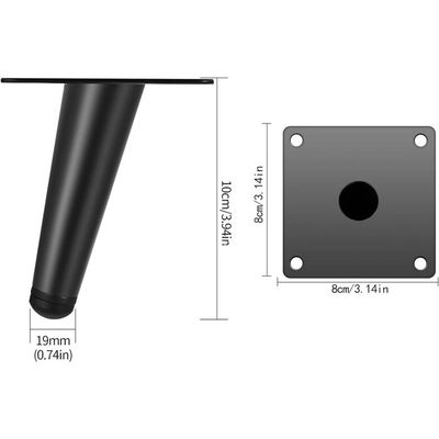 Lot De 4 Pieds De Meubles Réglables En Métal - Hauteur De 10,2 à 71,1
