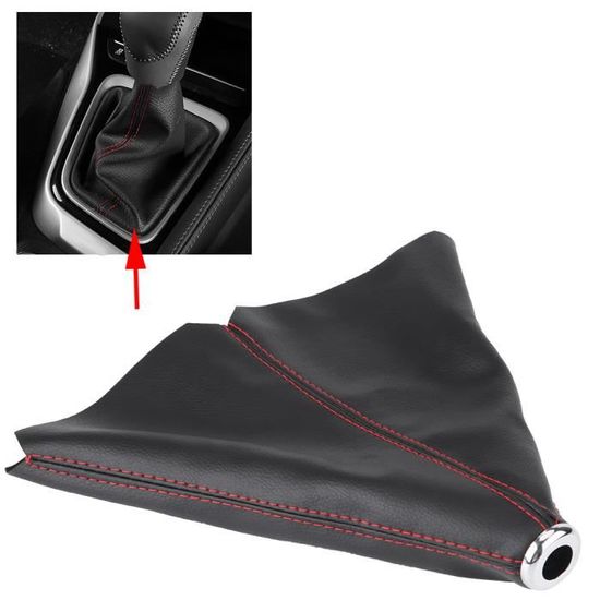 Housse Levier De Vitesse En Cuir PU - Noir, Noir-Rouge, Noir-Bleu - Pour La Plupart Des Voitures