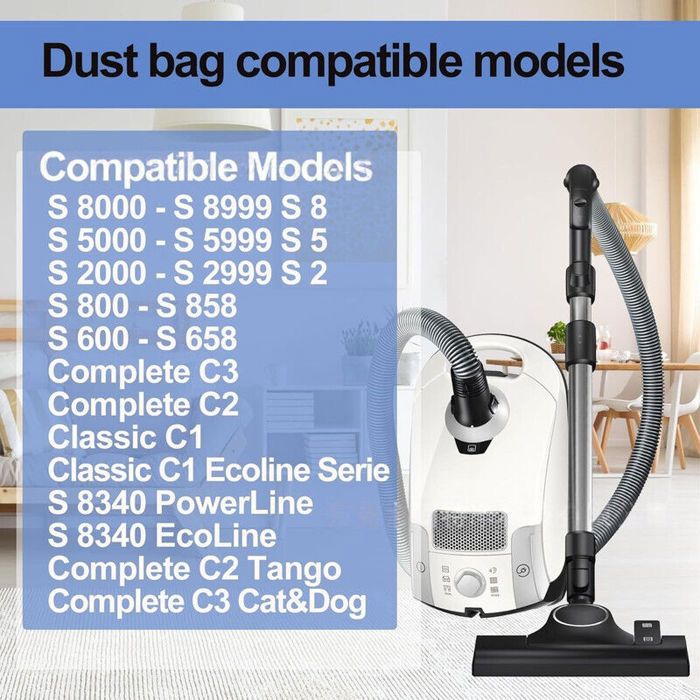 12 Sacs Aspirateur Miele + 2 Microfiltres - Compatibles Complete C1, Compact C1/C2, S2 S3 S4 S5 S6 S7 - Qualité Premium 5 Couches