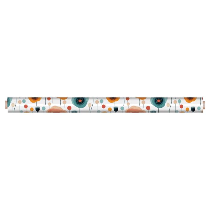 Toile Cirée Au Mètre Doulito - 140 Cm De Large - Motif Graphique Bleu Et Orange