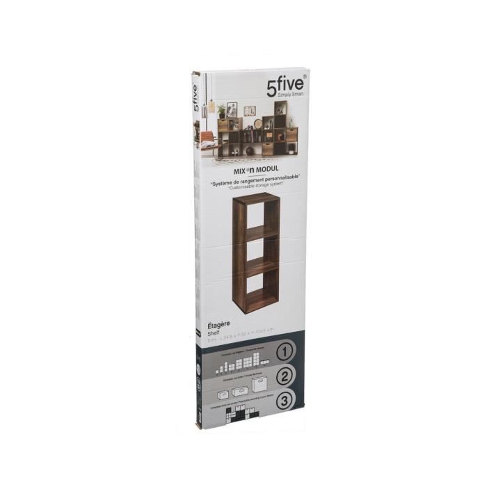 Etagère de rangement FIVE - 4 Cases Mix Bois Blanc - H 134 cm - Cdiscount  Maison