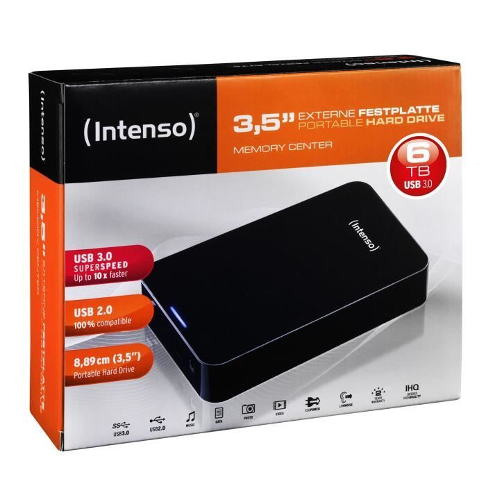 Intenso Memory Case 2.5 USB 3.0 disque dur externe 500 Go Noir