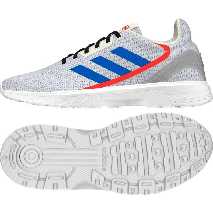 Chaussures de running ADIDAS Nebula Zed Blanc craie bleu ciel rouge solaire Homme Drop 10 mm
