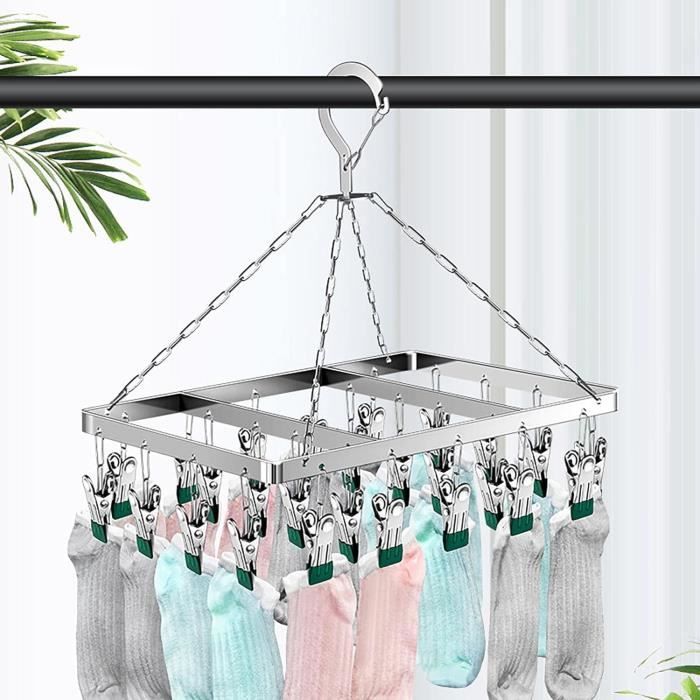Lot de 5 cintres de voyage, séchoir à linge pliable à 5 trous, avec clips, séchoir à linge d'intérieur, cintre portable pour maison, hôtel, camping, vacances, accessoires essentiels de croisière