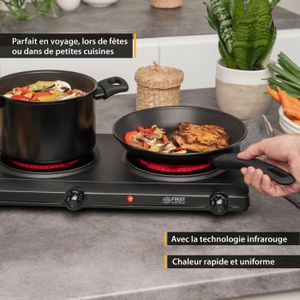 Plaque De Cuisson Portable SIC 500W - Fonte - Réglable - Pour Camping Et Extérieur - Noir