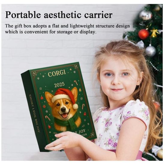 Calendrier De L'Avent Corgi 2025 - 24 Mini-Décorations En Acrylique Sur Thème Chien - Décoration De Noël Ludique
