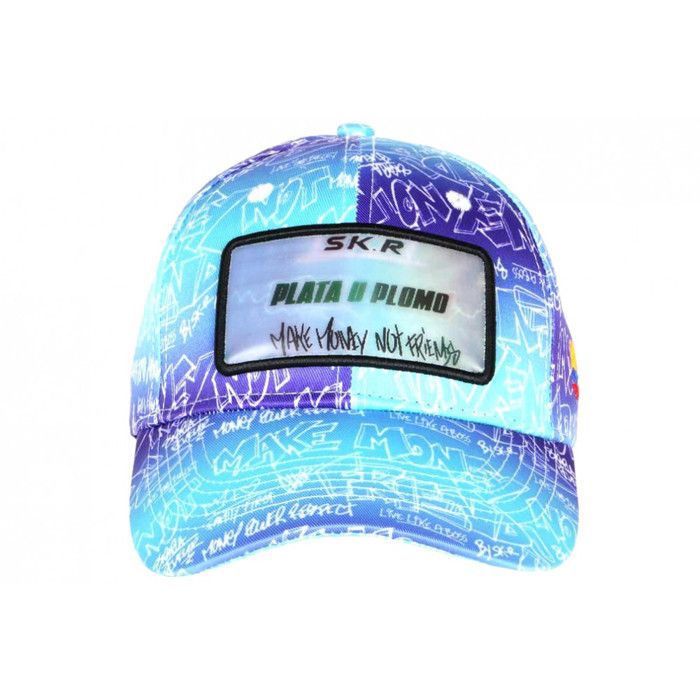 Casquette Baseball Streetwear 'Plata O Plomo' - Bleu à Paillettes Strass - Taille Unique Neuve