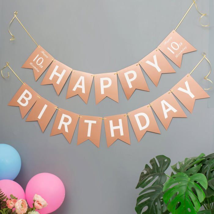 Ballons 16E Anniversaire Déco Fille Or Rose Ballon Feuille