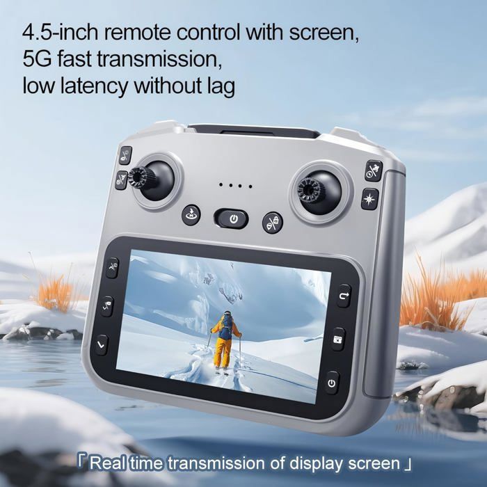 Drone GPS 4K Avec Écran 4,5″ – Évitement Obstacles, 22 Min De Vol, Pliable – Cadeau Adulte Enfant