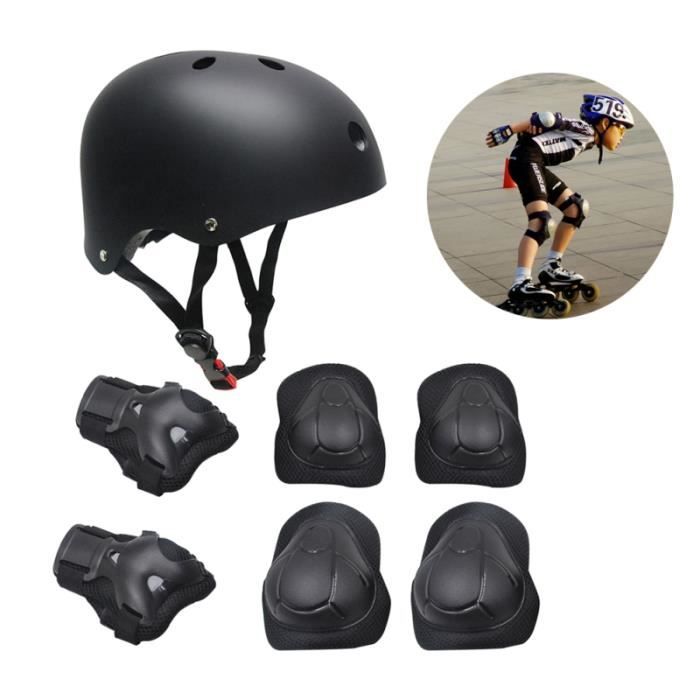 7PCS-SET Ensemble d'équipement de protection pour enfants pour patinage à  roulettes, scooters, planches à roulettes, cyclisme rouge