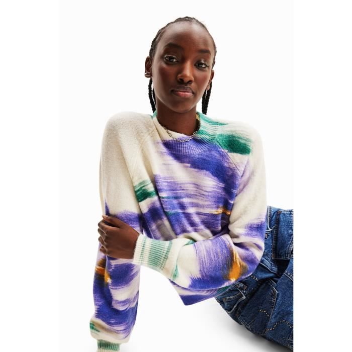 Pull Desigual Femme En Coton - Taille L/40, Multicolore | Occasion En Très Bon état