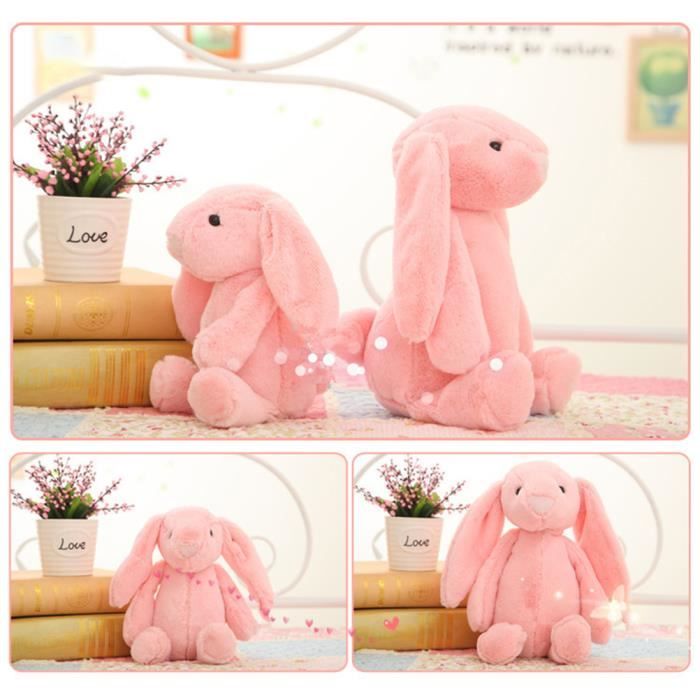 Happyhues Lapin Saupoudré Jouet en Peluche Super Doux pour Enfants 0 Mois et + Lavable en Machine