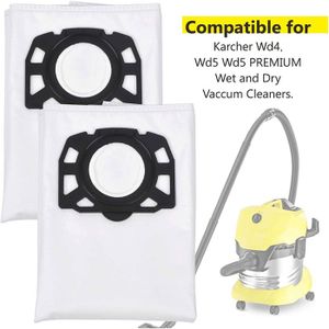 5 Sacs Filtre Pour Kärcher WD 5 | Alternative économique 2.863-006.0 | Sacs Non-tissé Grande Capacité | Pour WD5, WD 5 P, Premium, Etc.