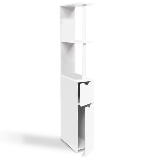 Meuble Wc Etagere Bois Gain De Place Pour Toilette 2 Portes