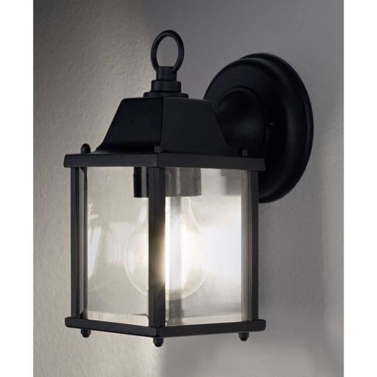 Edevik Applique Murale D'extérieur à 2 Ampoules – Applique Murale En Aluminium Noir – Lampe De Façade élégante Avec Effet Haut Et Bas – Applique Murale Pour Terrasse – Véranda – Lampe